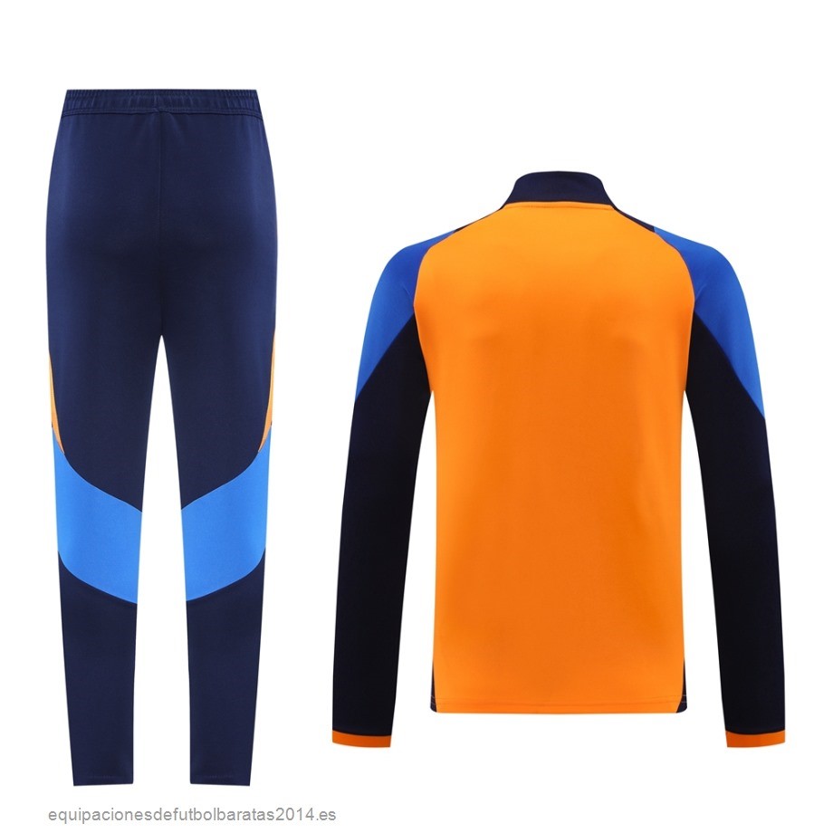 Nuevo Conjunto Completo Ropa Deportiva Con Cremallera Larga Juventus 24/25 Naranja Azul Baratas